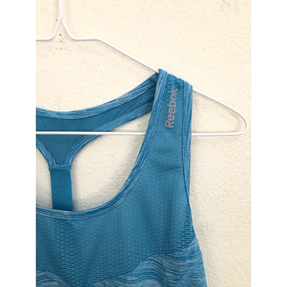 Reebok Women’s Workout Tank Top Size L Blue Racerback Activewear - Picture 4 of 6